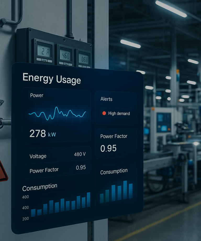 Industrial monitoring equipment and performance dashboard